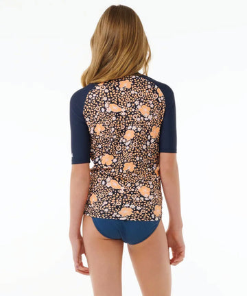Rip Curl Summer SOL SS Rash Vest - Girl - Washed Navy